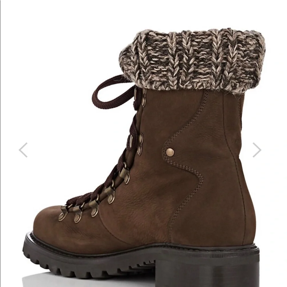 Barneys New York brown suede shearling lined boots - Picture 2 of 7